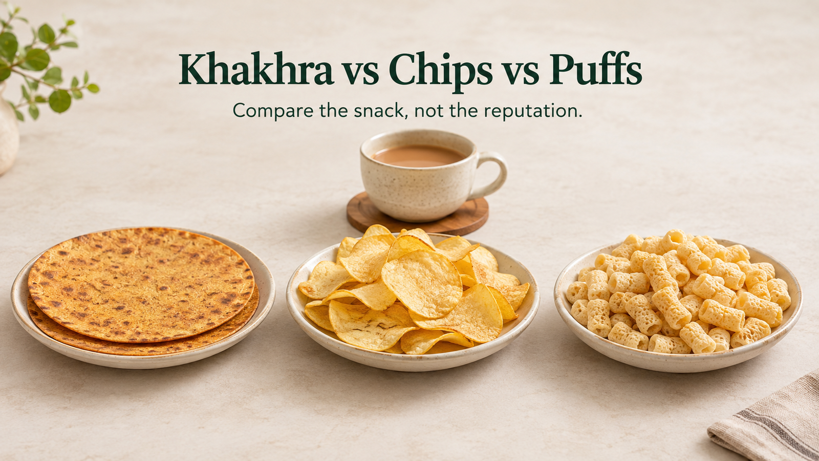 Khakhra vs Chips vs Puffs: How to Compare a Tea-Time Snack Fairly
