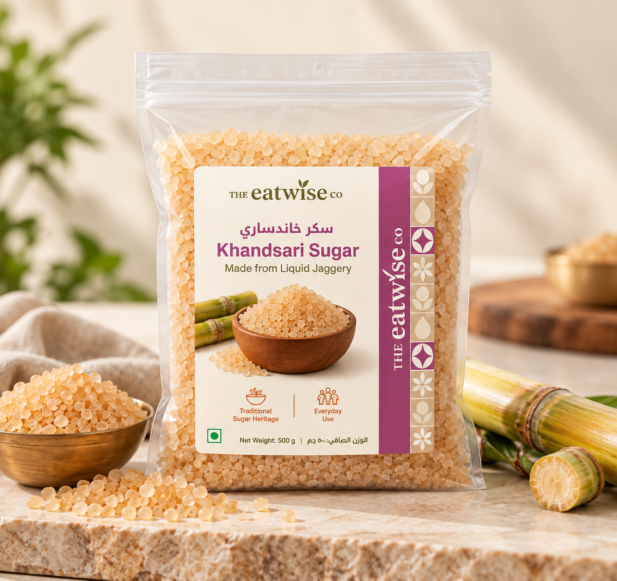 Khandsari Sugar – Traditional Sugar Made from Liquid Jaggery – 500gm