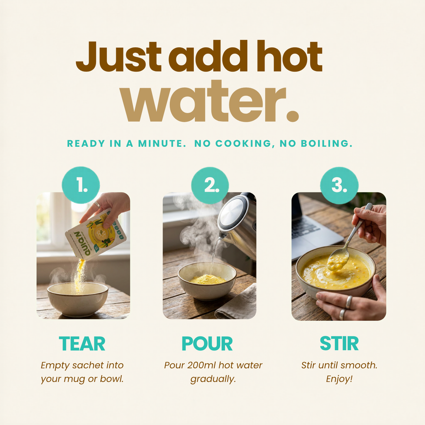 QUIQ'N Instant Protein Soup – Cheesy mushroom
