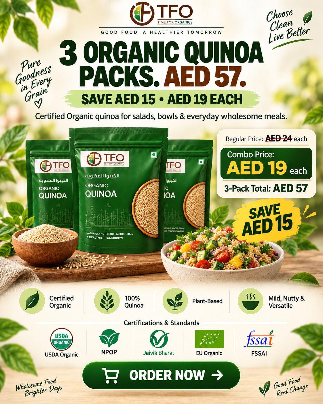 TFO Organic Quinoa 500g – 3-Pack Value Combo