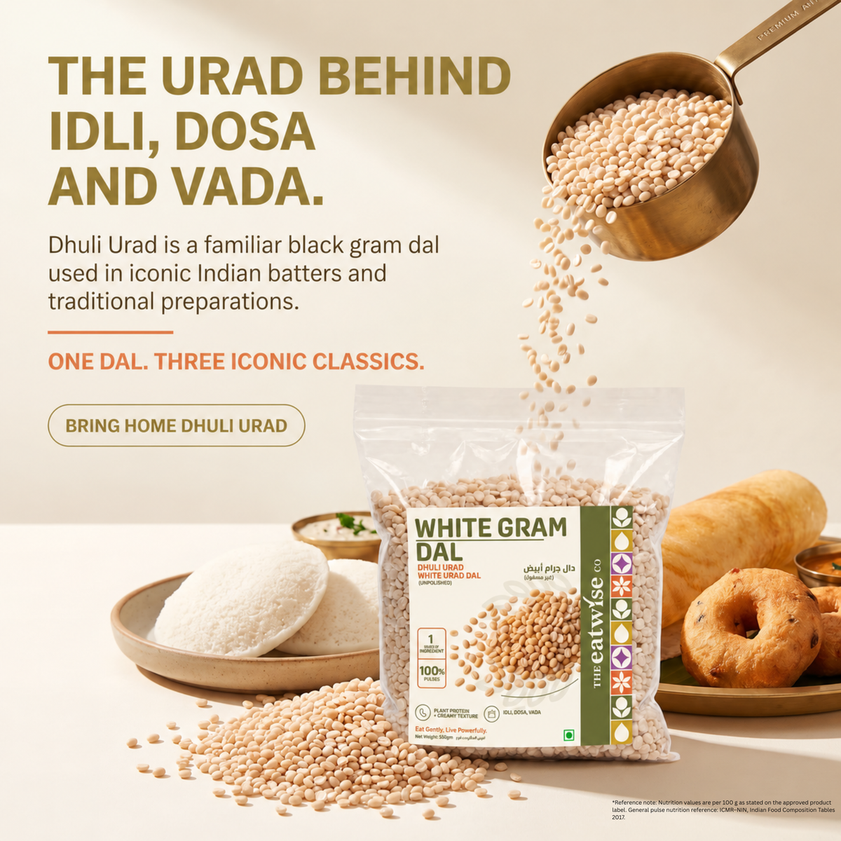 White Gram Dal (Dhuli Urad / White Urad Dal) – 500 g