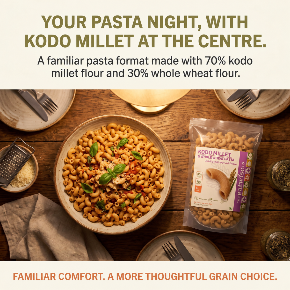 Kodo Millet & Whole Wheat Pasta