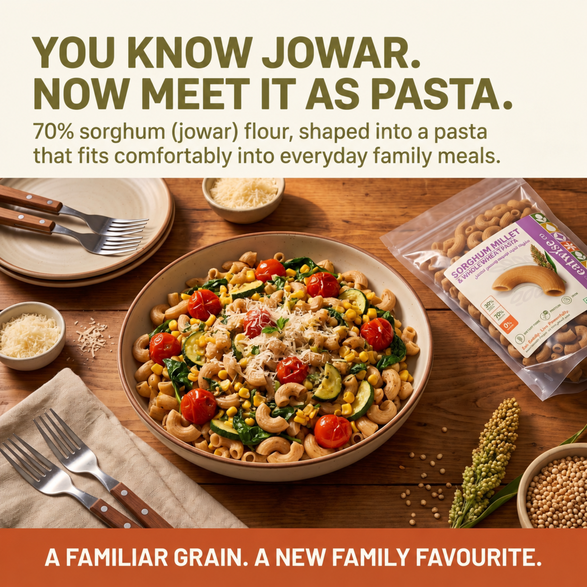 Sorghum Millet & Whole Wheat Pasta