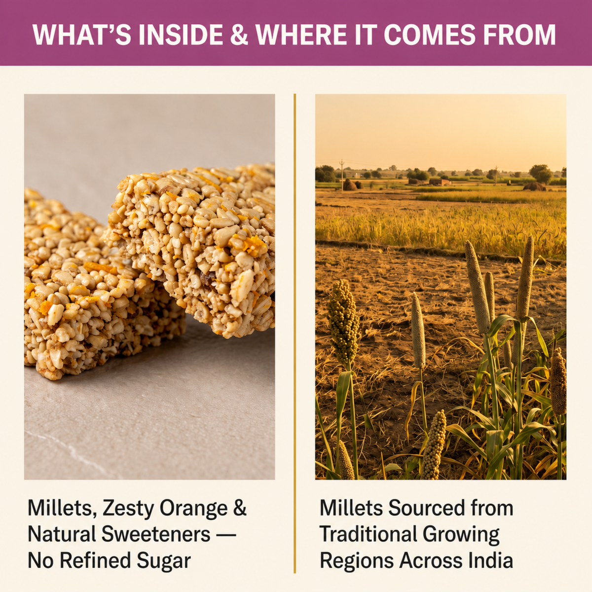 Millet Zesty Orange Crispy Bar
