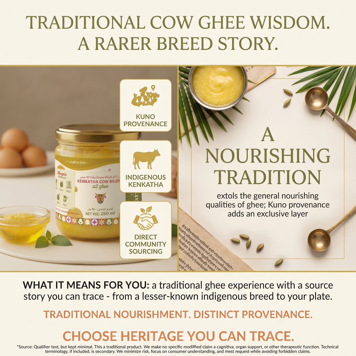 Kenkatha Cow Bilona A2 Ghee – 250 ml