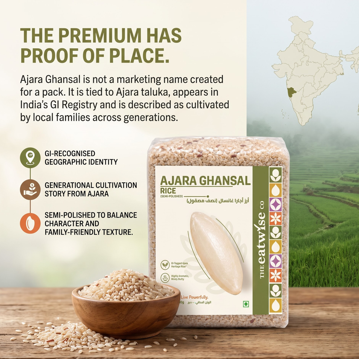 Ajara Ghansal Rice (Semi-Polished)