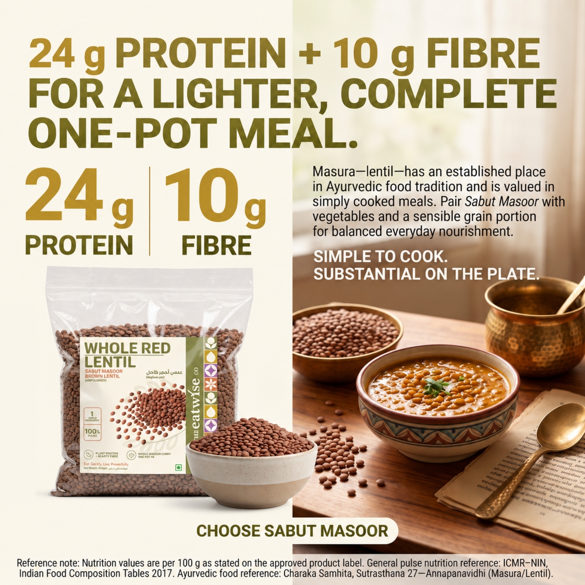 Whole Red Lentil (Sabut Masoor) – Unpolished 500gm