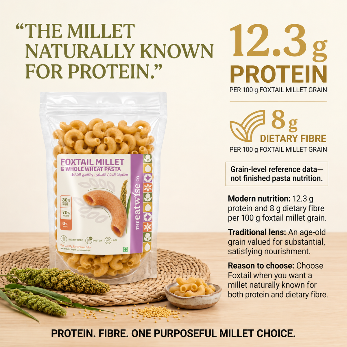 Foxtail Millet & Whole Wheat Pasta