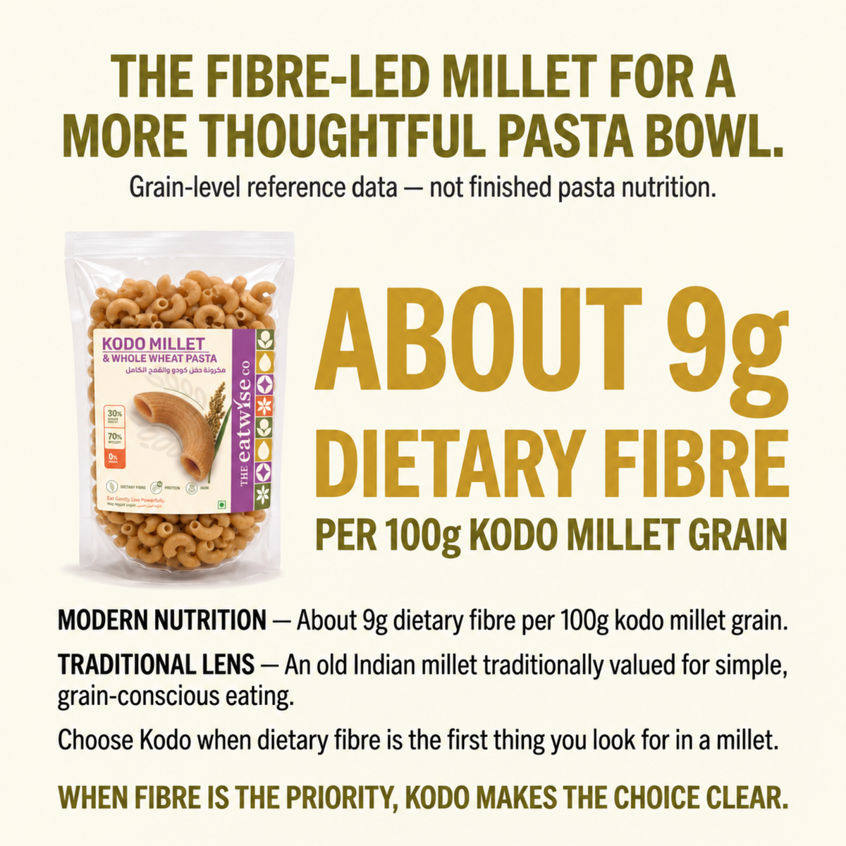 Kodo Millet & Whole Wheat Pasta