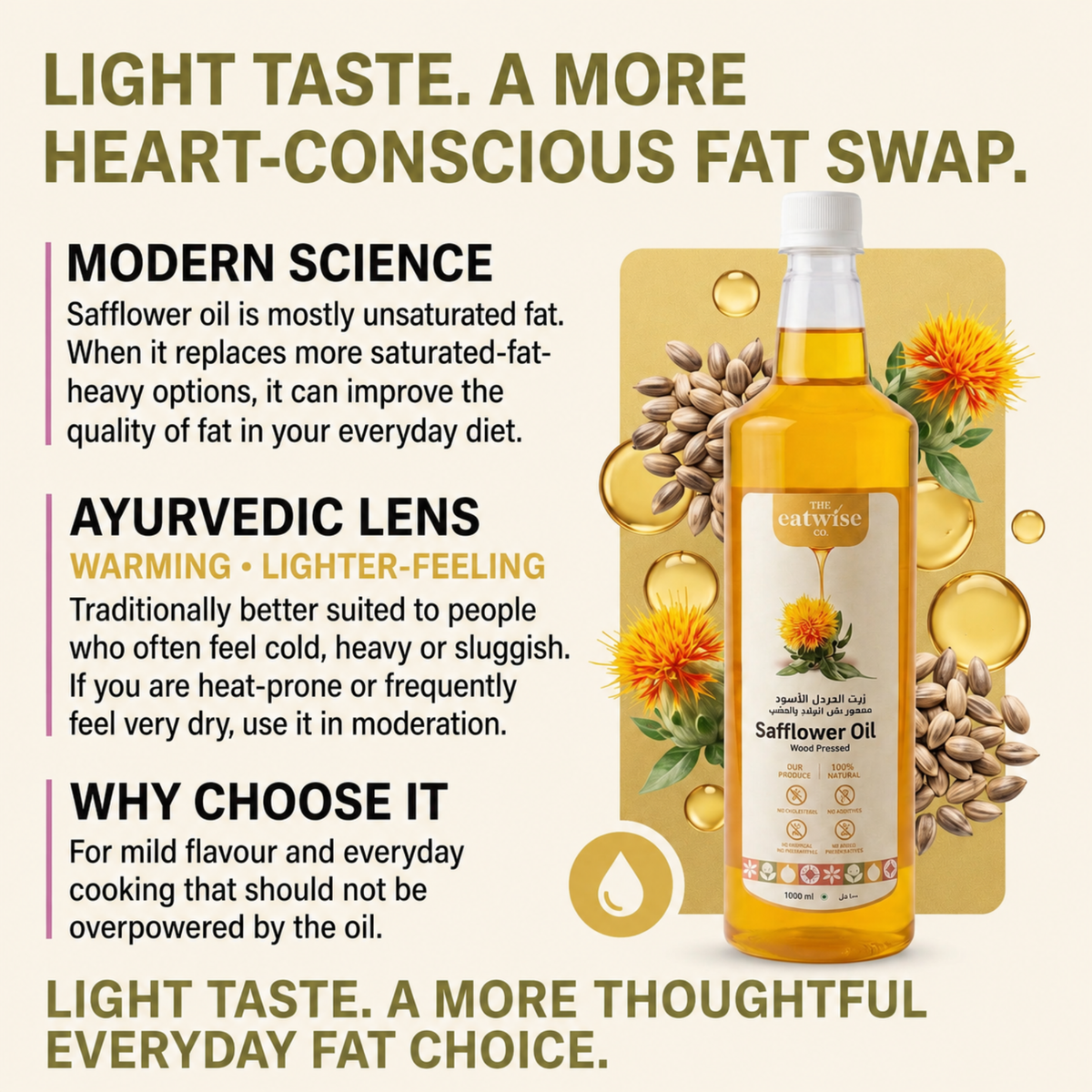 Safflower Oil - (Woodpressed)