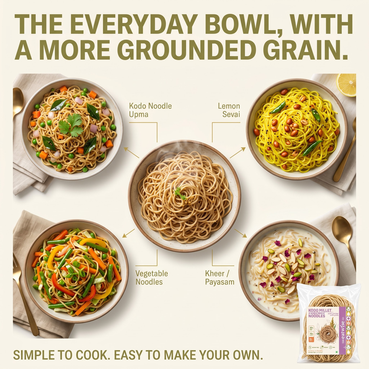 Kodo Millet & Whole Wheat Noodles