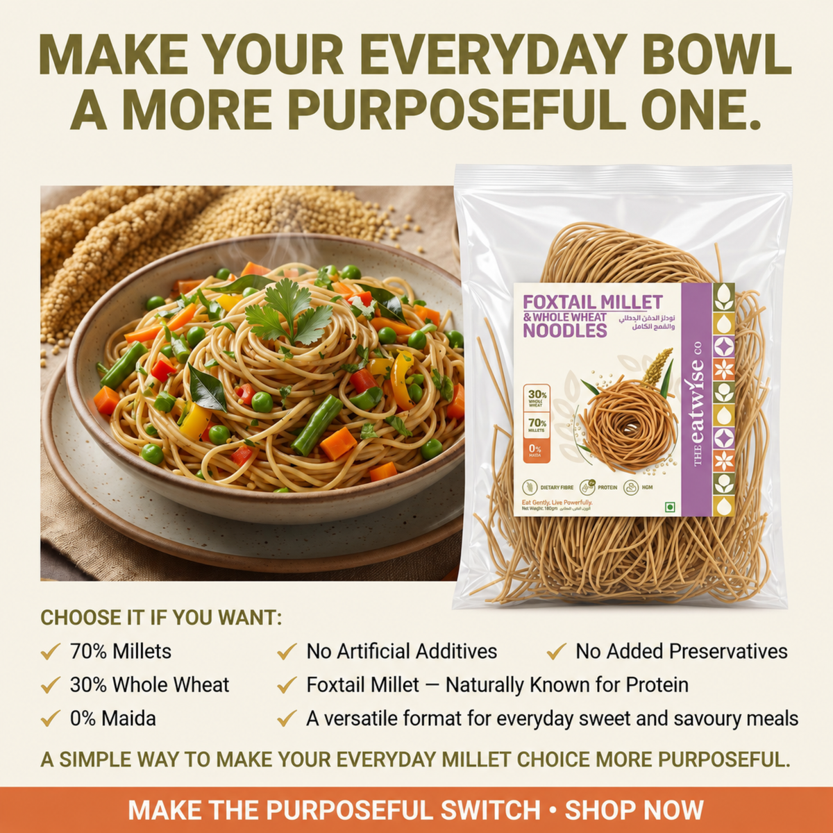 Foxtail Millet & Whole Wheat Noodles
