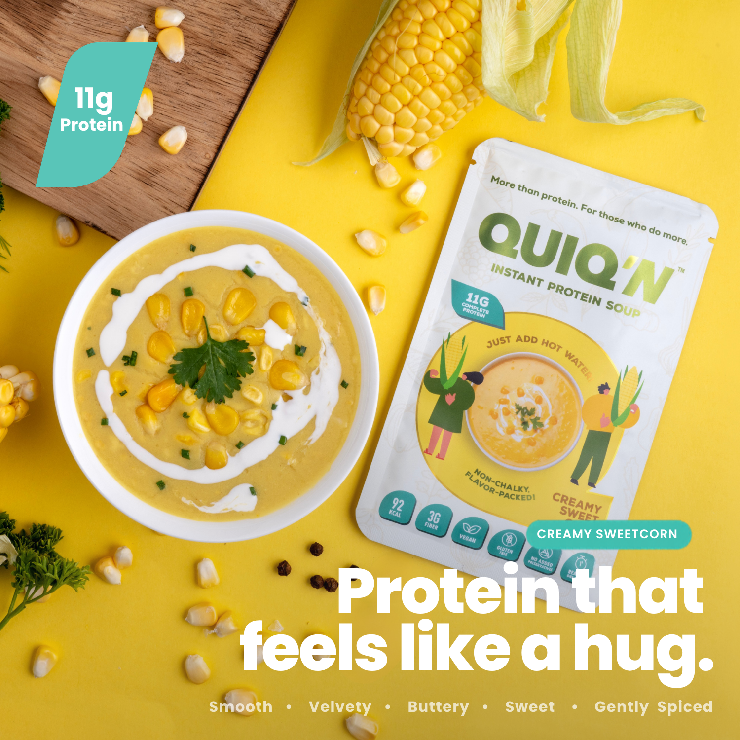 QUIQ'N Instant Protein Soup – Creamy Sweet Corn