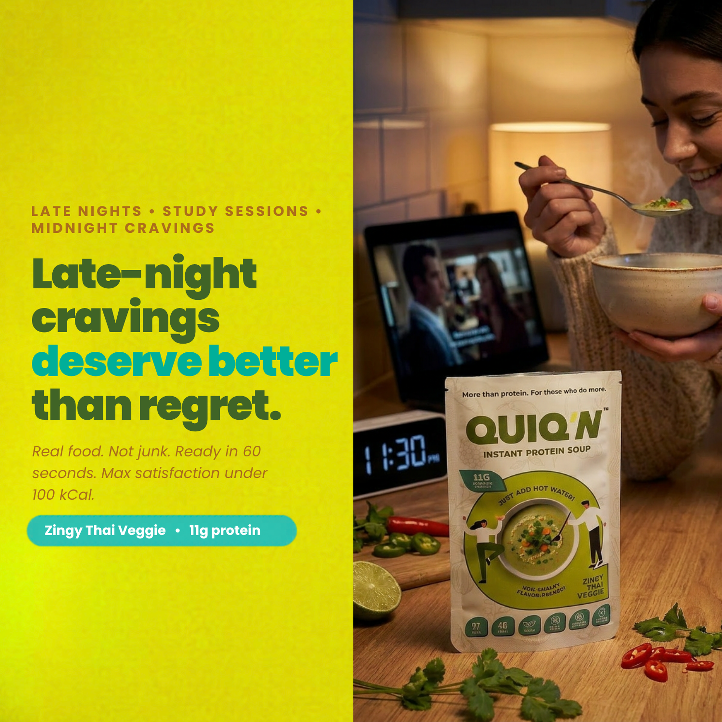 QUIQ'N Instant Protein Soup – Zingy thai veggie