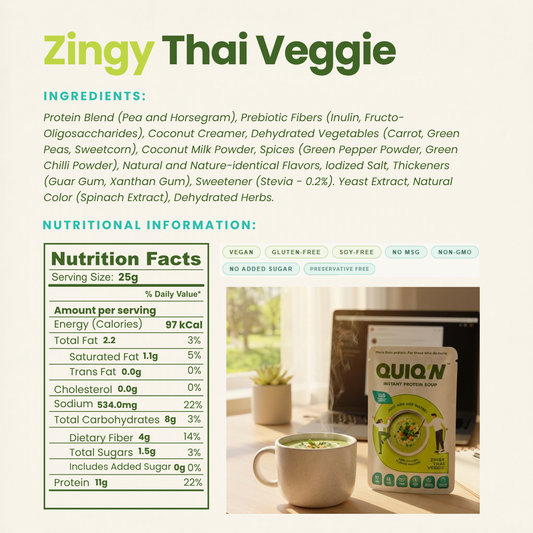 QUIQ'N Instant Protein Soup – Zingy thai veggie